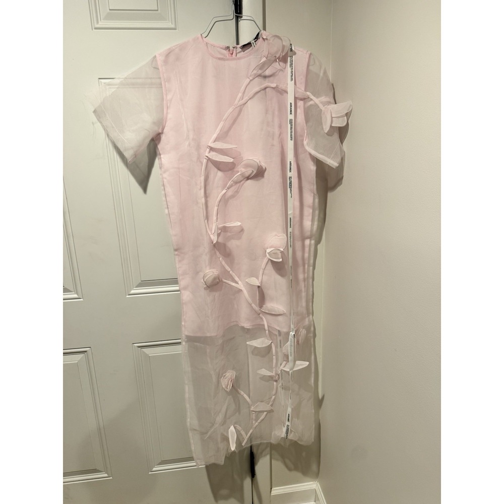 Arrange Organza Floral Applique Maxi Dress Pink Womens Sz 6 NWT